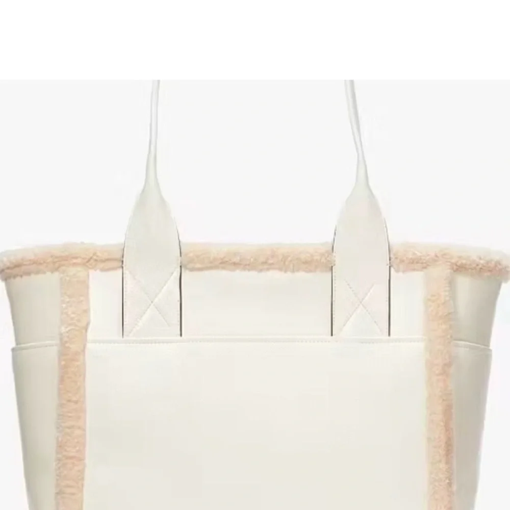 Kate Spade New York Jett cream-colored ("Meringue") Faux Shearling Tote NWT - Picture 3 of 12